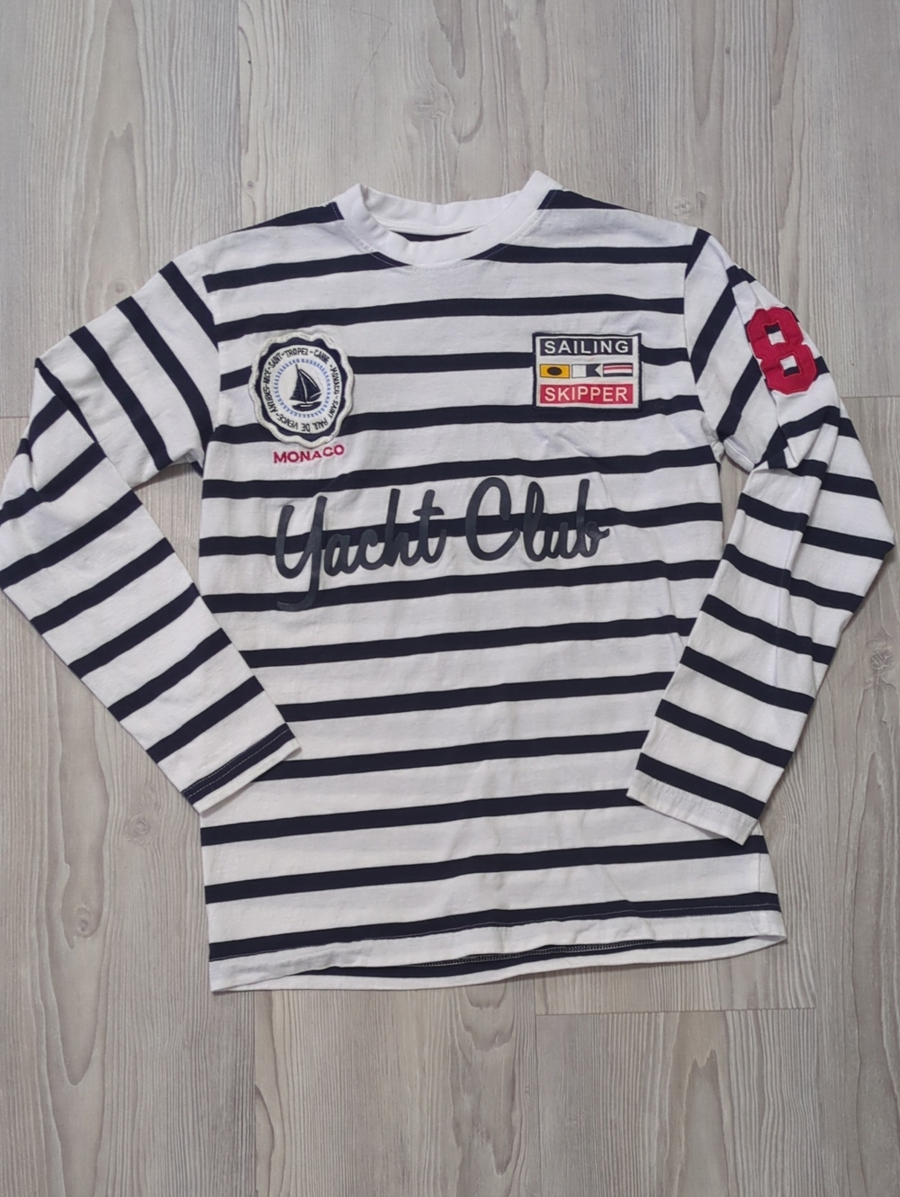 Gazzoli France Monaco Yacht Club Striped Sailing Shirt Small